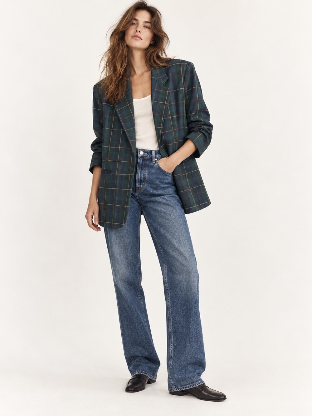Vintage Oversized Plaid Blazer